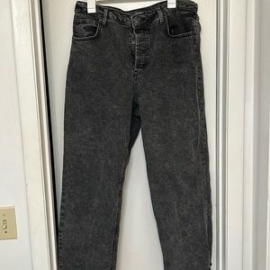 Black crop wide leg pants